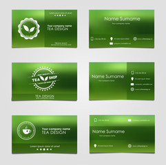 Fototapete - Set of business cards for tea