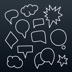 Poster - Abstract hand-drawn talking bubbles set