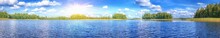 Landscape Of Beautiful Lake At Summer Sunny Day Panoramic