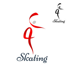 Wall Mural - Figure skating symbol on white