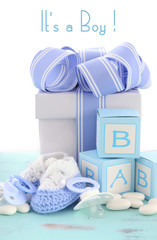 Wall Mural - Baby shower Its a Boy blue gift