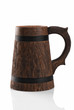 Wooden beer mug isolated on a white background. File contains pa