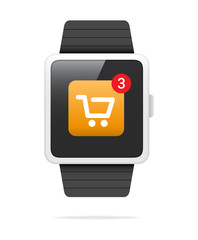 Wall Mural - Smart Watch Shopping Notification Icon