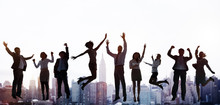 Business People Success Excitement Victory Achievement Concept