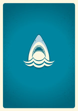 Shark Jaws Logo.Vector Blue Symbol Illustration