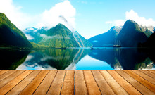 Milford Sound New Zealand Travel Destination Concept