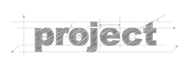 PROJECT Technical Lettering Vector Icon