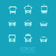 Transport icons set. Vehicle line icons