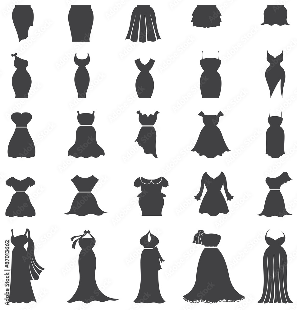 silhouette for dress design Design of a dress with the interconnection between a slim silhouette