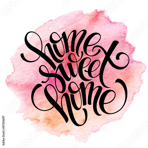 Fotografie, Obraz Home sweet home, hand drawn inspiration lettering quote