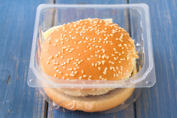 Wall Mural - hamburger in plastic box