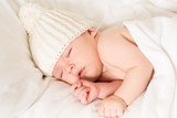 Fototapeta  - Sleep, newborn, bed.