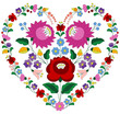 Heart made with Hungarian embroidery pattern