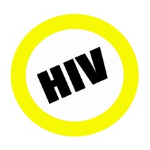 HIV Black Stamp Text On White