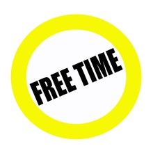 FREE TIME Black Stamp Text On White