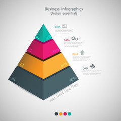 abstract Pyramid type infographic elements. vector