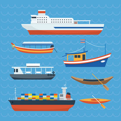 Various kind of Ship, Boat, Ferry