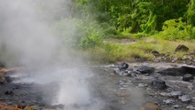 Two Hot Spring Sources At At Pong Duet Geyser Chiang Mai, Thailand