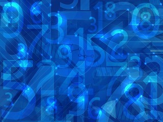 blue lights abstract numbers