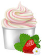 Strawberry frozen yogurt illustration.