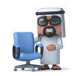3d Arab has an empty office chair