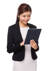 Wall Mural - Businesswoman use of the tablet pc