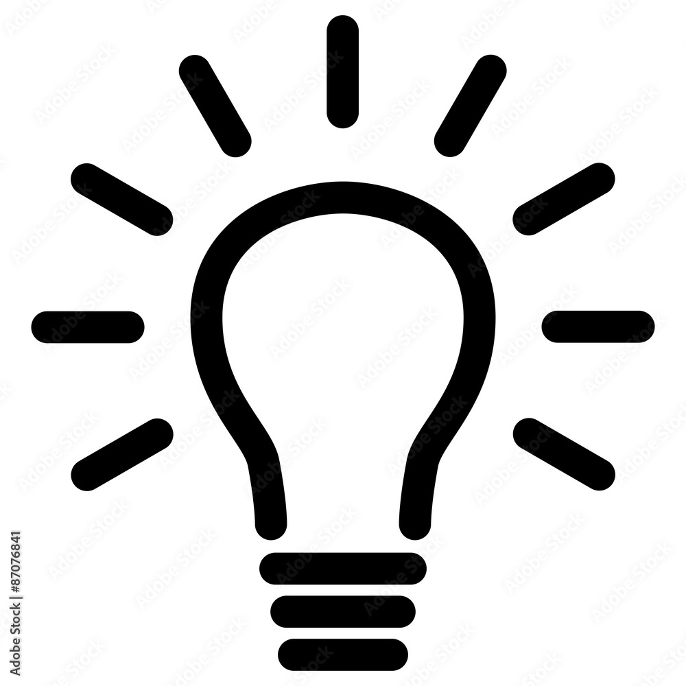 Glühbirne, Liniensymbol, schwarzweiß, Vektor, freigestellt Stock Vector |  Adobe Stock, image size:1000x1000