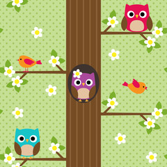 Fototapete - Seamless vector spring pattern