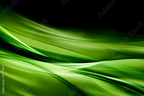 Naklejka - mata magnetyczna na lodówkę Creative Green Light Waves Art Background