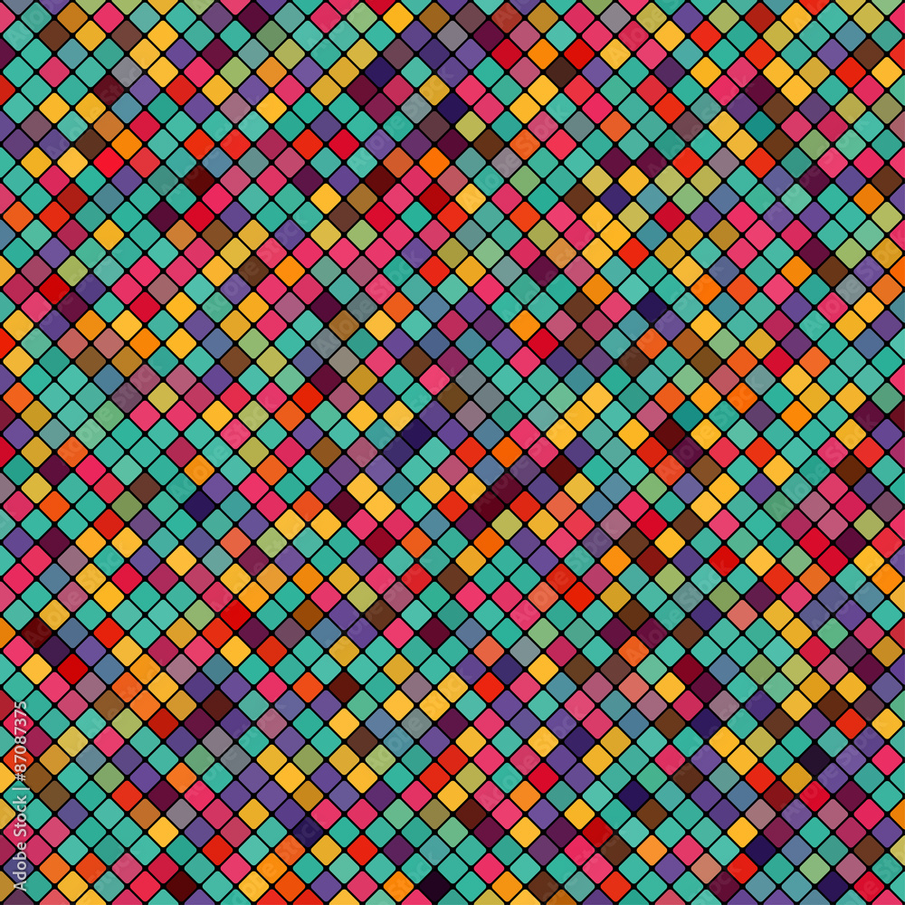 Abstract Mosaic Background Of Pixel Pattern Colored Squares Vector ...