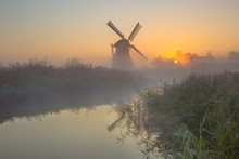 Windmill In Dutch Countryside