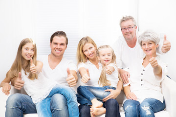 Canvas Print - Großfamilie zusammen