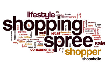 Wall Mural - Shopping spree word cloud concept