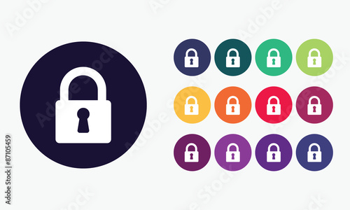Cuadros en Lienzo Lock sign icon. Padlock color symbol.
