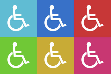 Aufkleber - wheelchair vector icons set