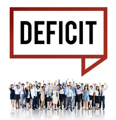 Sticker - Deficit Risk Loss Deduct Recession Concept