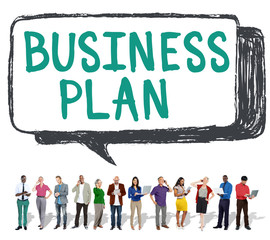 Wall Mural - Business Plan Process Vision Analysis Strategy Concept
