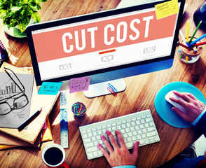 Sticker - Cut Cost Reduce Recession Deficit Economy FInance Concept