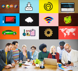 Sticker - Technology Social Media Networking Online Digital Concept