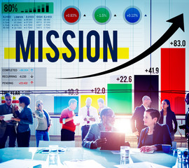 Wall Mural - Mission Success Target Solution Aim Aspiration Concept