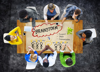 Poster - Brainstorming Thinking Support Share Communication Concept