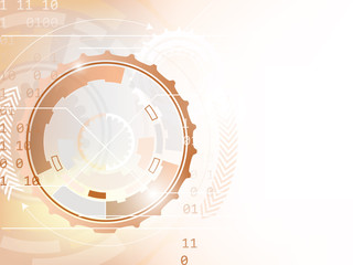 Wall Mural - Abstract technology vector background, gear wheel and number sheme