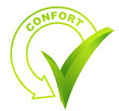 confort sur symbole validé vert 