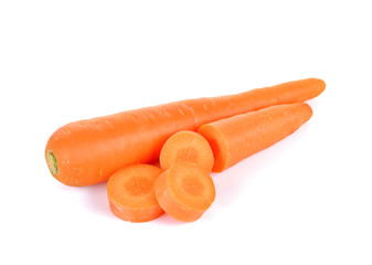 Wall Mural - fresh carrots isolated on white background