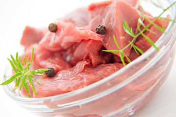 raw uncoocked meat food isolated at white background