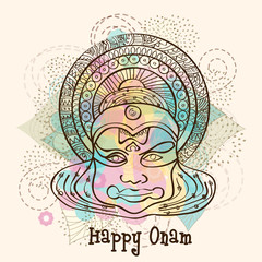 Sticker - Kathakali dancer face for Happy Onam.