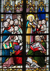 Wall Mural - Stained Glass window in a catholic church