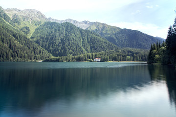 Naklejka na meble Anterselva Lake and mountains in South Tyrol, Italy