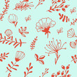 Seamless colorful texture with bright floral elements . Fabric p
