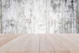 Fototapeta Desenie - Empty top wood table and stone wall background